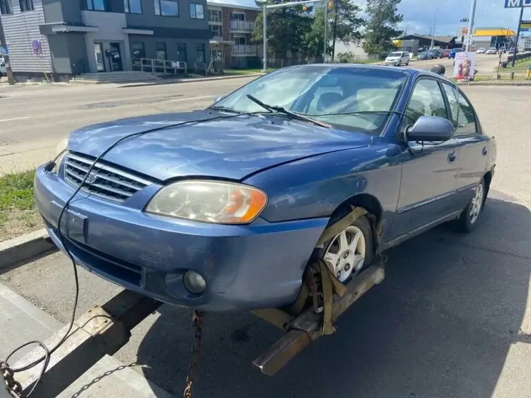 a car on a tow truck